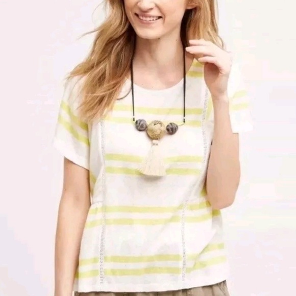 Anthropologie Tops - Anthro Postmark Hitched Stripe short sleeve top
